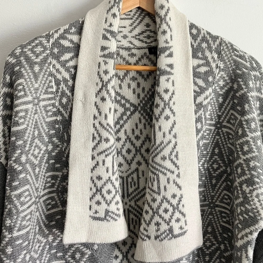 Talbots Open front Gray  Wool Cashmere Cardigan